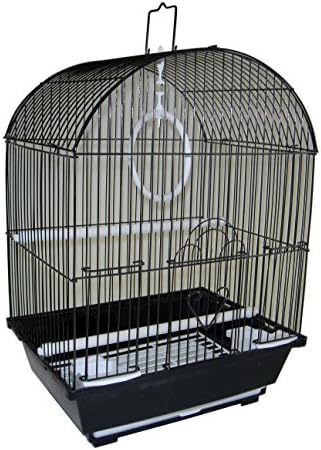 YML A1304BLK Yuvarlak Üst Stil Küçük Muhabbet Kuşu Kafesi, 11 x 9 x 16
