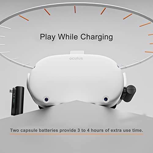 Oculus/Meta Quest 2 için M3 Şarj Edilebilir Kapsül Pil Paketi, Genişletilmiş Ekstra 3 Saat Çalma Süresi için Mini
