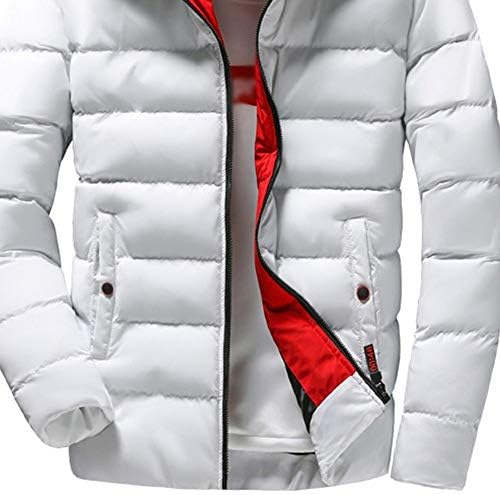 WUAI-Erkekler Kış Kalınlaşmış balon ceket Kapşonlu Sıcak Dış Giyim Aşağı Ceket
