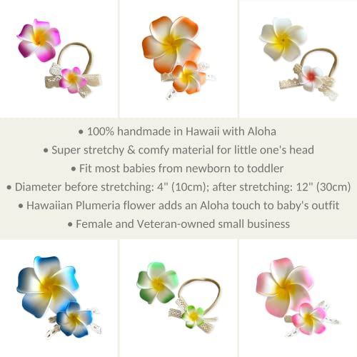 Anne Bebek Eşleştirme El Yapımı Hawaiian Plumeria Çiçek Kafa Bandı ve saç tokası Bebekler için Bebek Kız Aile Eşleştirme