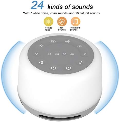 Asıxxsıx Ses Makinesi, Ev Seyahati ve Ofis için Taşınabilir Uyku Ses Makinesi, 3 Zamanlayıcı, 24 Yatıştırıcı Sesli
