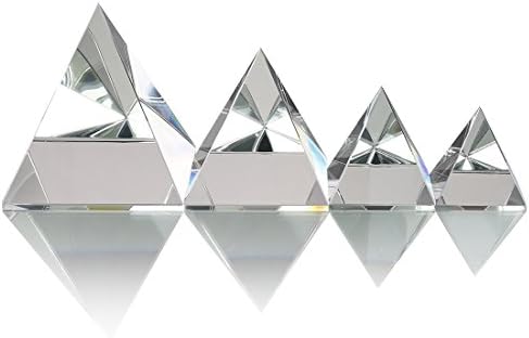 H & D HYALİNE & DORA 4.3 H Refah için Hediye Kutusu ile Büyük Temizle Kristal Piramit Paperweight