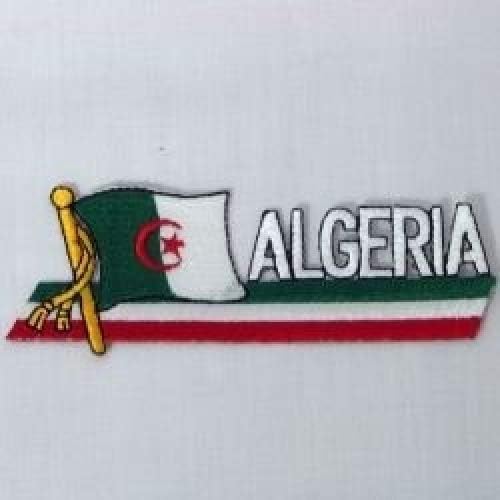 Cezayir Sidekick Kelime Ülke Bayrağı Demir on Patch Crest Rozeti .. 1 .5X4. 5 İnç... Yeni