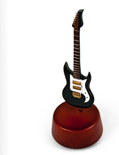 İnanılmaz 18 Nota Minyatür Jet Siyah Elektro Gitar Dönen Müzik Tabanı ile-400'den Fazla Şarkı Seçeneği-Can't Take