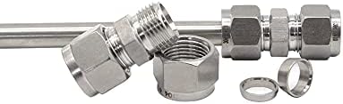 Metal işleme 304 Paslanmaz Çelik Sıkıştırma Boru Bağlantısı, Birlik 3/4 OD x 3/4 OD (2 Adet)