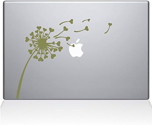 Çıkartma Gurusu 2045-MAC-15X - G Karahindiba Kalpleri Çıkartma Vinil Çıkartması, Altın, 15 MacBook Pro ( ve Daha