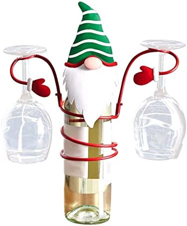Saplı Metal Kupalar Ev Rafı için Noel Tatili Noel ve Depolama Şarabı Mükemmel Dekor 2 Şişe Tutucu Şişe Mutfak Tezgahı
