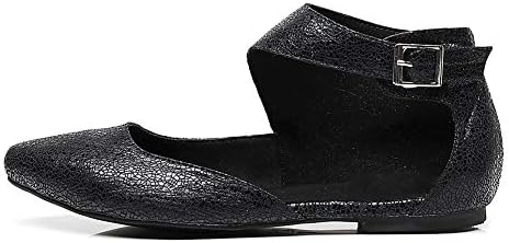 TİNRYMX kadın Moda Ayak Bileği kayışı Kayma Loafer Sivri Düz Ayakkabı Açık Sokak Ayakkabı, Model 1014