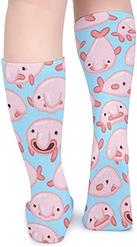 WEEDKEYCAT Blob Balık Blobfish spor çoraplar Kış Termal Sıcak Kalın Atletik Çorap Erkekler Kadınlar için, Beyaz tarzı,